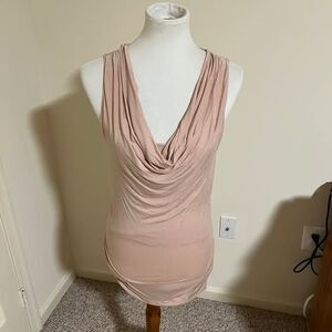 CAbi Nude Cowl Neck Tank Top XS
